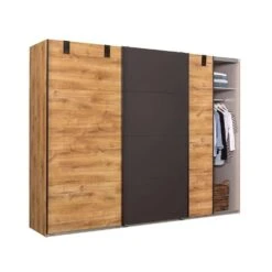 Schuifdeurkast Dex XL - Eikenkleur/grafiet - 210x270x65 Cm -Woonmeubelwinkel 12403985 0330
