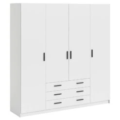 Kledingkast Sprint 4-deurs - Wit - 200x196x50 Cm 8 Kledingkast Sprint 4-deurs - Wit - 200x196x50 Cm -Woonmeubelwinkel 12404210 0301