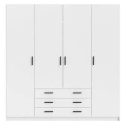 Kledingkast Sprint 4-deurs - Wit - 200x196x50 Cm