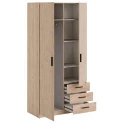 Kledingkast Sprint 2-deurs - Eikenkleur - 200x98,5x50 Cm -Woonmeubelwinkel 12404220 0330