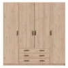 Kledingkast Sprint 4-deurs - Eikenkleur - 200x196x50 Cm -Woonmeubelwinkel 12404230