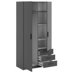 Kledingkast Sprint 2-deurs - Antracietkleur - 200x98,5x50 Cm 9 Kledingkast Sprint 2-deurs - Antracietkleur - 200x98,5x50 Cm -Woonmeubelwinkel 12404240 0330