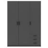 Kledingkast Sprint 3-deurs - Antracietkleur - 200x147x50 Cm -Woonmeubelwinkel 12404245