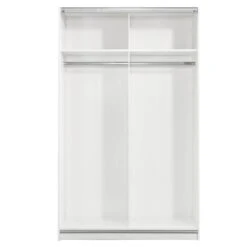 Schuifdeurkast Genua - Wit - 204x122x60 Cm -Woonmeubelwinkel 12404260 0220