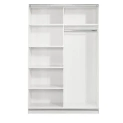 Schuifdeurkast Genua - Wit - 204x122x60 Cm -Woonmeubelwinkel 12404260 0221