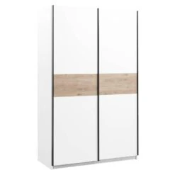 Schuifdeurkast Genua - Wit/eikenkleur - 204x122x60 Cm 8 Schuifdeurkast Genua - Wit/eikenkleur - 204x122x60 Cm -Woonmeubelwinkel 12404270 0300