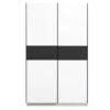 Schuifdeurkast Genua - Wit/antraciet - 204x122x60 Cm -Woonmeubelwinkel 12404275