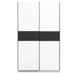 Schuifdeurkast Genua - Wit/antraciet - 204x122x60 Cm