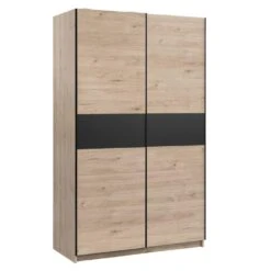 Schuifdeurkast Genua - Eikenkleur/antraciet - 204x122x60 Cm -Woonmeubelwinkel 12404295 0300