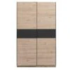 Schuifdeurkast Genua - Eikenkleur/antraciet - 204x122x60 Cm -Woonmeubelwinkel 12404295