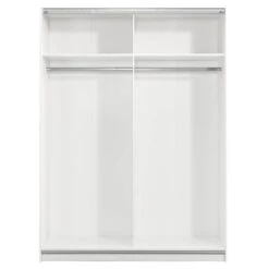 Schuifdeurkast Genua - Wit - 204x150x60 Cm -Woonmeubelwinkel 12404335 0220