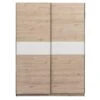 Schuifdeurkast Genua - Eikenkleur/wit - 204x150x60 Cm -Woonmeubelwinkel 12404365