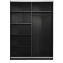 Schuifdeurkast Genua - Antraciet - 204x150x60 Cm 9 Schuifdeurkast Genua - Antraciet - 204x150x60 Cm -Woonmeubelwinkel 12404375 0221