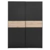 Schuifdeurkast Genua - Antraciet/eikenkleur - 204x150x60 Cm -Woonmeubelwinkel 12404390