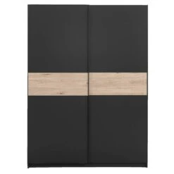 Schuifdeurkast Genua - Antraciet/eikenkleur - 204x150x60 Cm