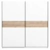 Schuifdeurkast Genua - Wit/eikenkleur - 204x200x60 Cm 2 Schuifdeurkast Genua - Wit/eikenkleur - 204x200x60 Cm -Woonmeubelwinkel 12404420