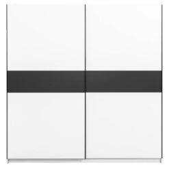 Schuifdeurkast Genua - Wit/antraciet - 204x200x60 Cm