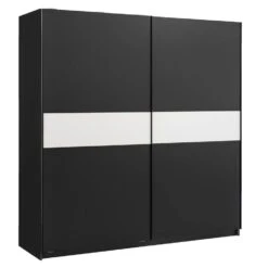 Schuifdeurkast Genua - Antraciet/wit - 204x200x60 Cm -Woonmeubelwinkel 12404460 0300