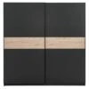 Schuifdeurkast Genua - Antraciet/eikenkleur - 204x200x60 Cm