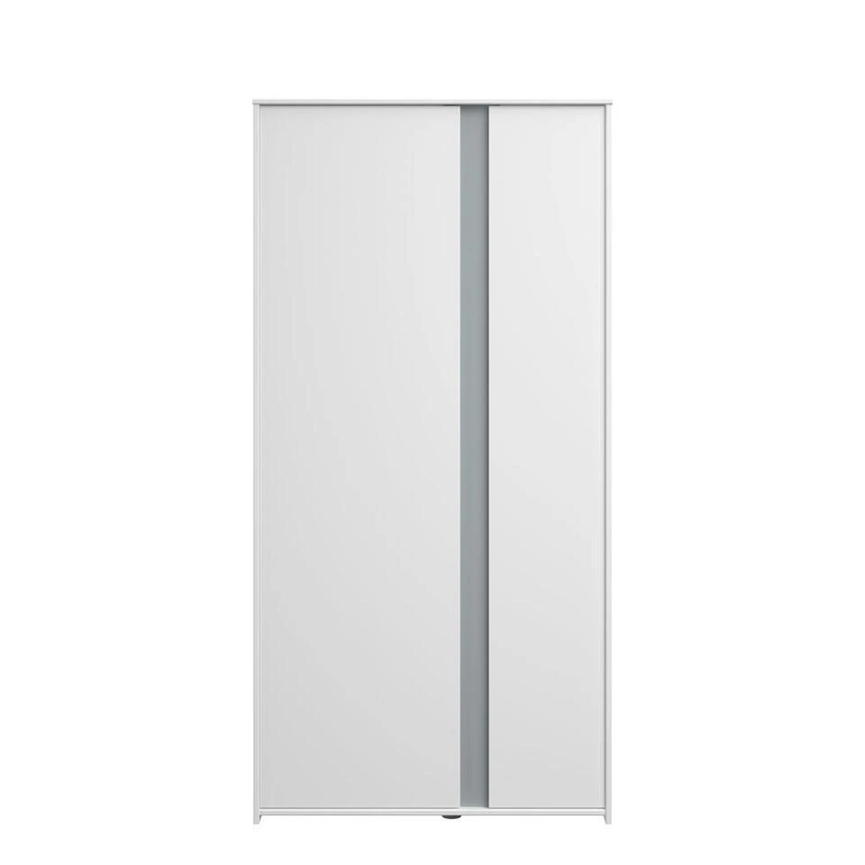 Kledingkast Bobby 2-deurs - Wit - 182x90x51 Cm 3 Kledingkast Bobby 2-deurs - Wit - 182x90x51 Cm