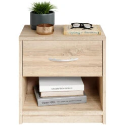 Nachtkastje Pepe - 1 Lade - Eikenkleur -Woonmeubelwinkel 12500341 1330