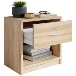 Nachtkastje Pepe - 1 Lade - Eikenkleur -Woonmeubelwinkel 12500341 1331