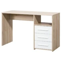 Bureau Oslo - Eikenkleur/wit - 75x120x50,5 Cm -Woonmeubelwinkel 12503015 0301