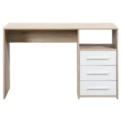Bureau Oslo - Eikenkleur/wit - 75x120x50,5 Cm
