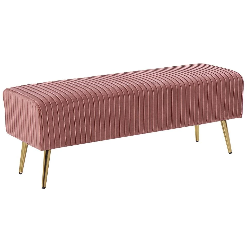 Beliani Hocker PATERSON - Roze Fluweel 3 Beliani Hocker PATERSON - Roze Fluweel