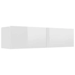 VidaXL Tv-meubel 120x30x30 Cm Bewerkt Hout Hoogglans Wit