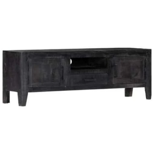 VidaXL Tv-meubel 118x30x40 Cm Massief Mangohout Zwart
