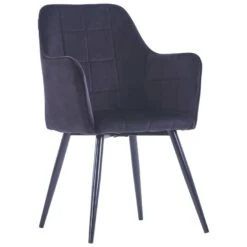 VidaXL Eetkamerstoelen 2 St Fluweel Zwart 7 VidaXL Eetkamerstoelen 2 St Fluweel Zwart -Woonmeubelwinkel 1376376407 0101