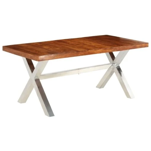 VidaXL Eettafel 180x90x76 Cm Massief Hout Met Sheesham Afwerking