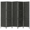 VidaXL Kamerscherm Met 5 Panelen 193x160 Cm Waterhyacint Zwart -Woonmeubelwinkel 1395618652