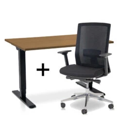 MRC COMFORT Set - Zit-sta Bureau + Stoel - 120x80 - Havanna
