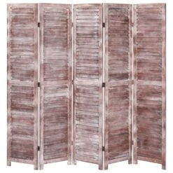 VidaXL Kamerscherm Met 5 Panelen 175x165 Cm Hout Bruin