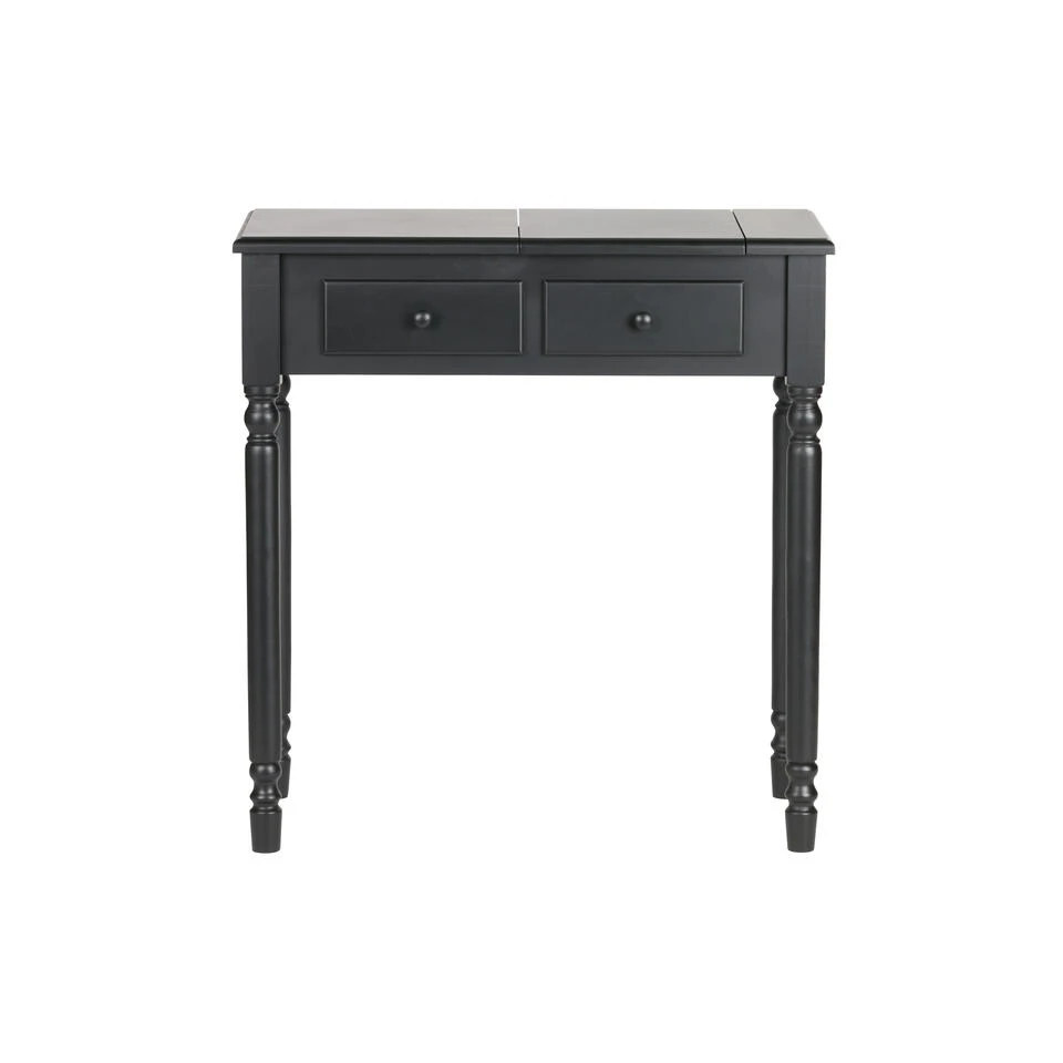 WOOOD Romy Hal/kaptafel - Hout - Zwart - 78x75x38 4 WOOOD Romy Hal/kaptafel - Hout - Zwart - 78x75x38 - Afbeelding 2