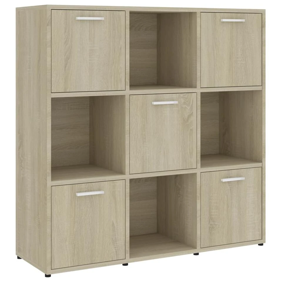 VidaXL Boekenkast 90x30x90 Cm Spaanplaat Sonoma Eikenkleurig 3 VidaXL Boekenkast 90x30x90 Cm Spaanplaat Sonoma Eikenkleurig