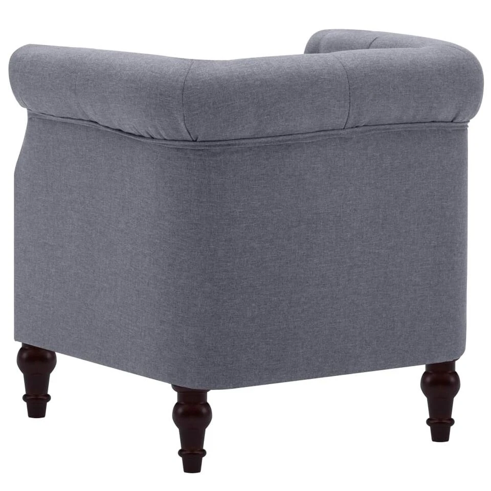 VidaXL Fauteuil Stof Lichtgrijs 6 VidaXL Fauteuil Stof Lichtgrijs - Afbeelding 4