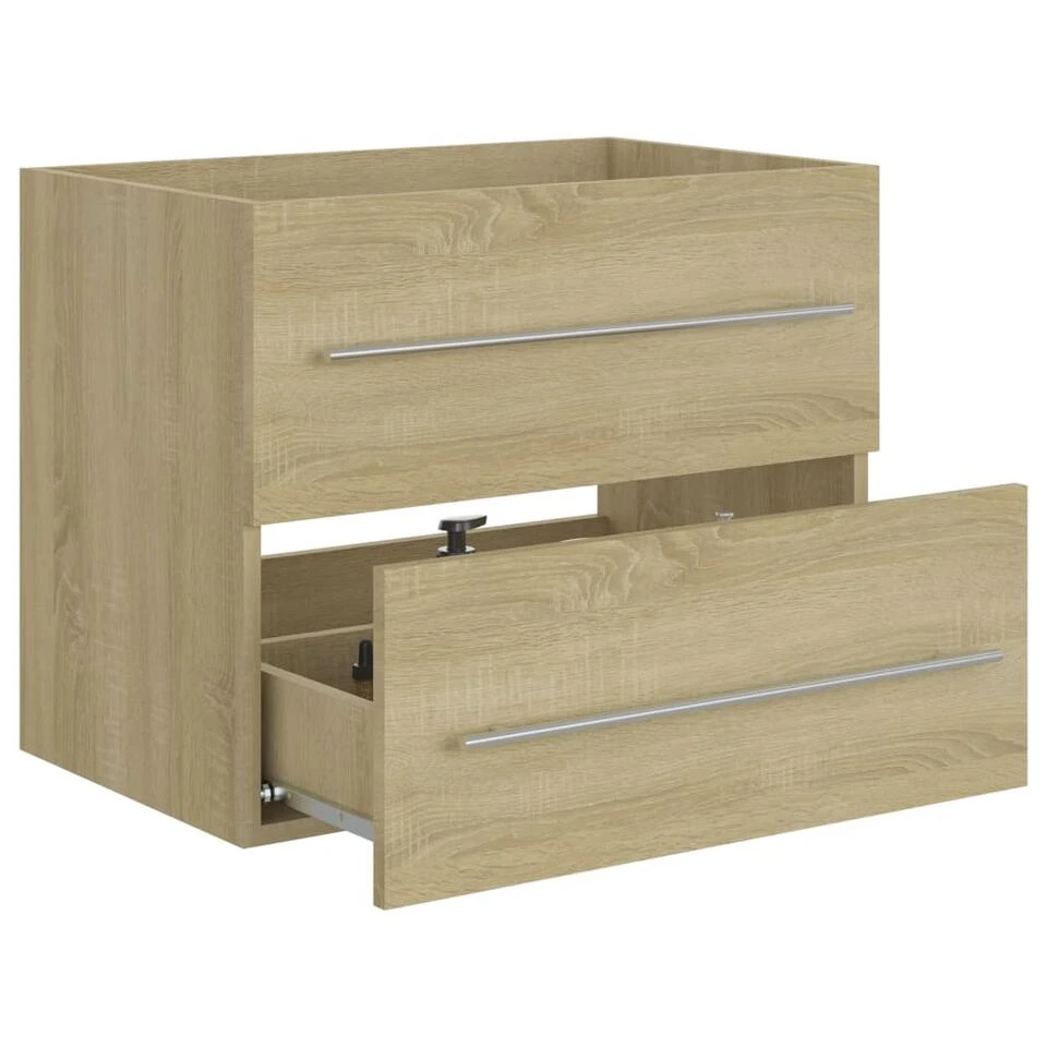 VidaXL Wastafelkast 60x38,5x48 Cm Spaanplaat Sonoma Eikenkleurig 6 VidaXL Wastafelkast 60x38,5x48 Cm Spaanplaat Sonoma Eikenkleurig - Afbeelding 4