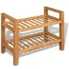 VidaXL Schoenenrek Met 2 Schappen 50x27x40 Cm Massief Eikenhout -Woonmeubelwinkel 1614309752