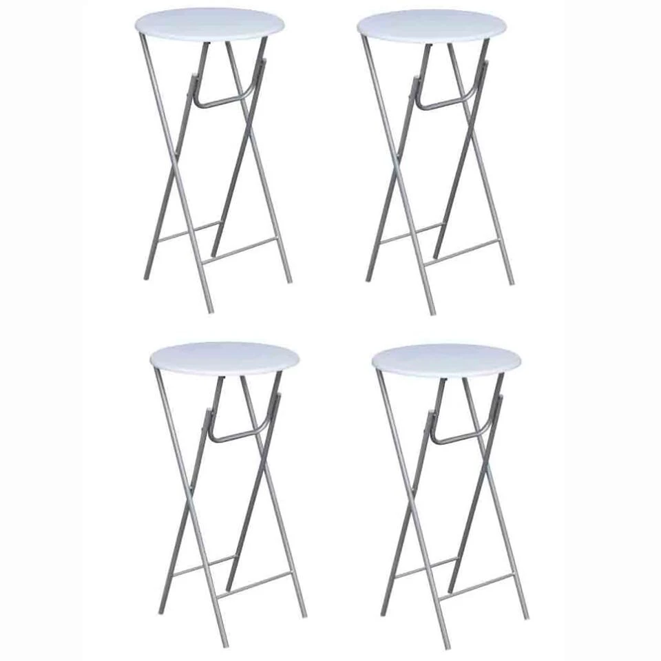 VidaXL Statafels Met MDF Tafelblad Wit 4 St 3 VidaXL Statafels Met MDF Tafelblad Wit 4 St