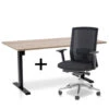 MRC EASY Set - Zit-sta Bureau + Bureaustoel - 160x80 - Midden Eiken