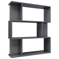 VidaXL Boekenkast/kamerscherm 80x24x96 Cm Bewerkt Hout Hoogglans Grijs