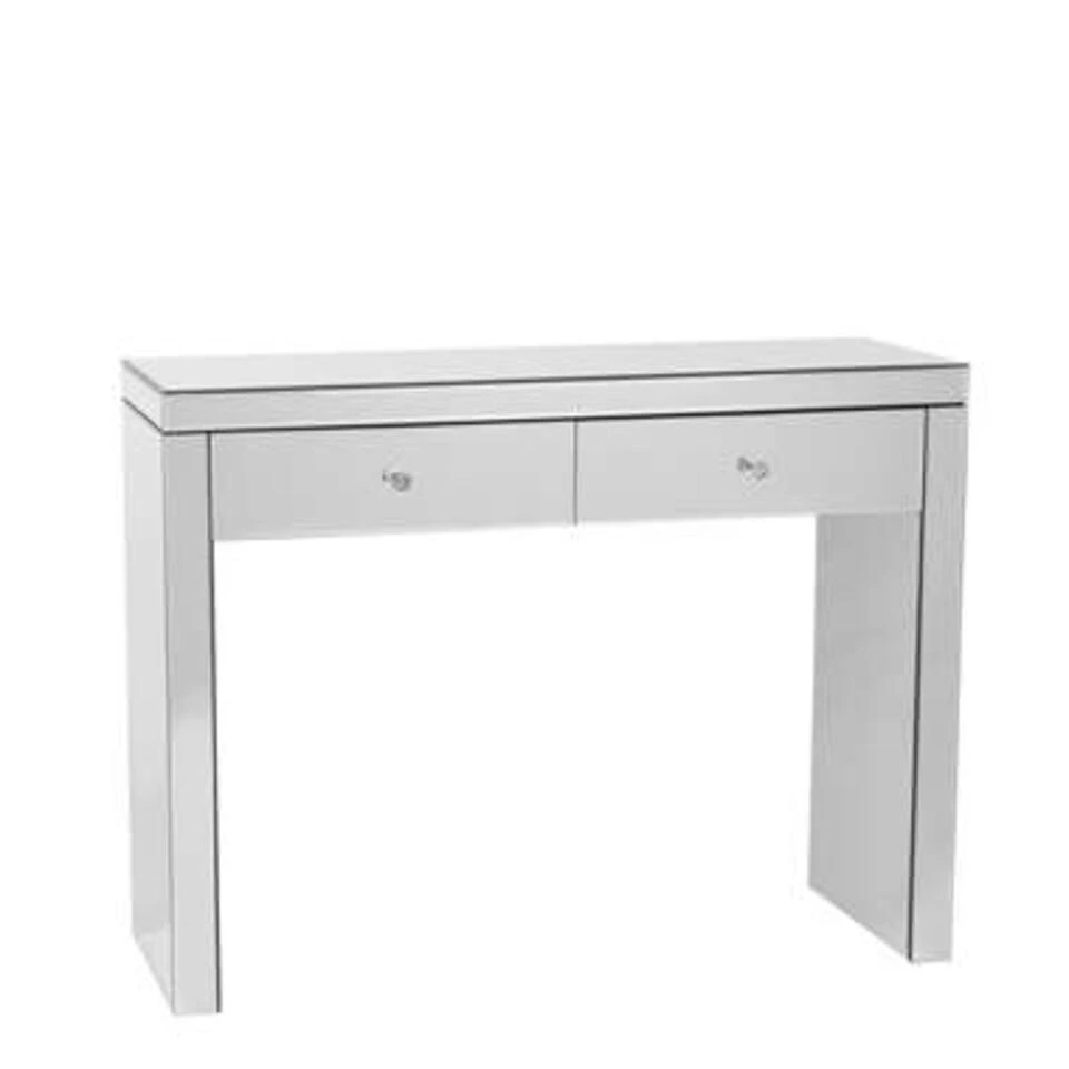 Beliani Consoletafel MARLE - Zilver Glas 3 Beliani Consoletafel MARLE - Zilver Glas