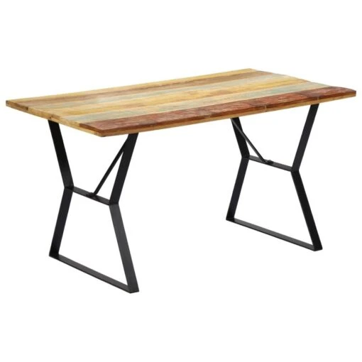 VidaXL Eettafel 140x80x76 Cm Massief Gerecycled Hout