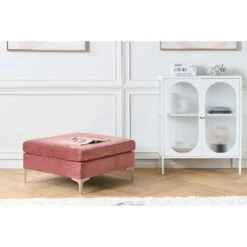 Beliani Ottomaan EVJA - Roze Fluweel -Woonmeubelwinkel 167c858eac9b4eceb0b2bca097b9794a