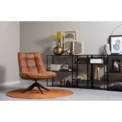 WOOOD Jouke Draaifauteuil - Kunstleer - Cognac - 97x70x85 -Woonmeubelwinkel 1697548865 0102