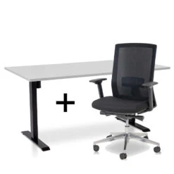 MRC EASY Set - Zit-sta Bureau + Bureaustoel - 160x80 - Grijs