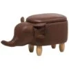 Beliani Dierenhocker ELEPHANT - Bruin Kunstleer -Woonmeubelwinkel 1742247651